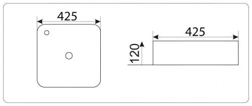 Раковина из сантехнического фаянса CeramaLux 591 40х40 накладная цвет многоцветный 1 отверстие под смеситель - фото 3