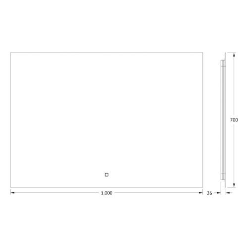 Зеркало с подсветкой Defesto GLOW DF 2519SH 100х70 подвесное - фото 2