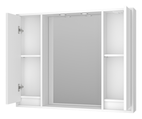 Зеркало-шкаф Brevita Balaton BAL-04100-01-011 100х80 подвесной цвет белый - фото 4