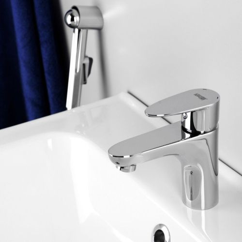 Комплект: смеситель с гигиеническим душем Wasserkraft Leine 3500 3508 на раковину хром - фото 2