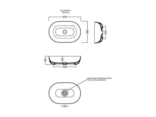 Раковина из сантехнического фаянса Hatria HAPPY HOUR Y8AK01 60х40 накладная цвет белый - фото 3