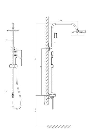 Душевая стойка Rush Bella BL4535-115 настенная цвет хром - фото 2