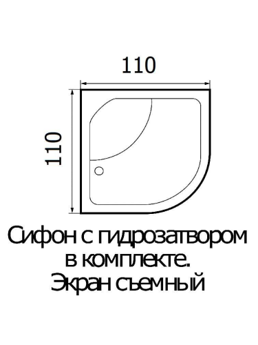Ванна акриловая Wemor 10000005551 110х110 угловая угловая с каркасом - фото 2
