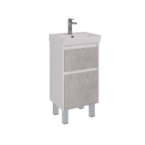 Тумба под раковину LeMark Combi LM03C45T-Beton 40х30 напольная цвет серый/белый - фото 5