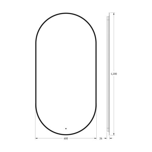 Зеркало с подсветкой Defesto AURA DF 2926R 60х120 подвесное - фото 2