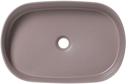 Раковина керамическая Allen Brau Fantasy 4.11022.TP 60х40 накладная цвет коричневый без отверстий под смеситель - фото 3
