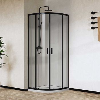 Душевой уголок Vincea City VSQ-5CT900CLB 90х90 стекло прозрачное профиль черный без поддона