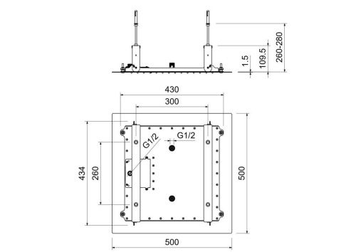 Верхний душ Aquatek AQ2082MB 50х50 черный - фото 3