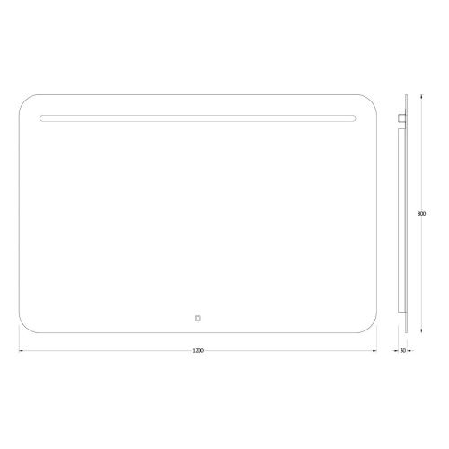 Зеркало с подсветкой Evoform Ledline BY 2448 120х80 подвесное - фото 2