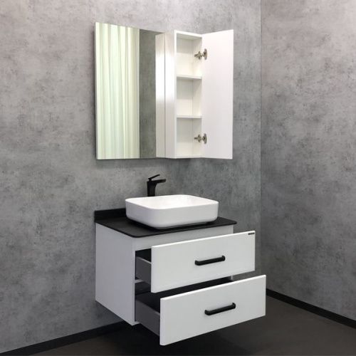 Тумба с раковиной Comforty Амстердам 00-00004668CF 80х50 подвесная цвет белый - фото 5