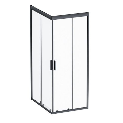 Душевой уголок Am.Pm Gem S W93G-404-100280-BT 100х80 стекло прозрачное профиль черный без поддона - фото 2