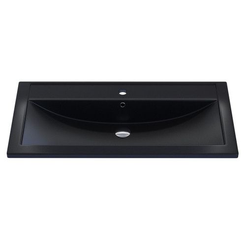 Раковина из искусственного камня Uperwood Foster Quartz 291030042 90х50 полувстраиваемая цвет черный - фото 5