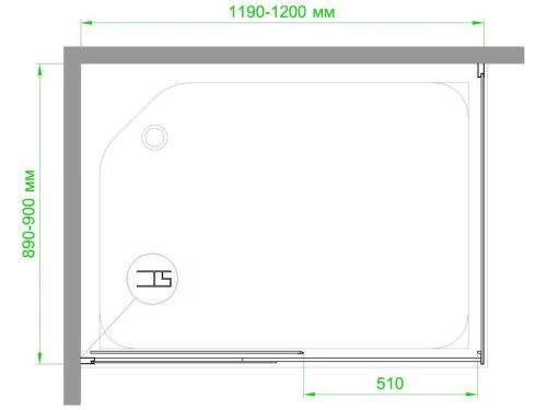 Душевой уголок Royal Bath RB9012B RB9012B-L 120х90 стекло прозрачное профиль хром без поддона - фото 5