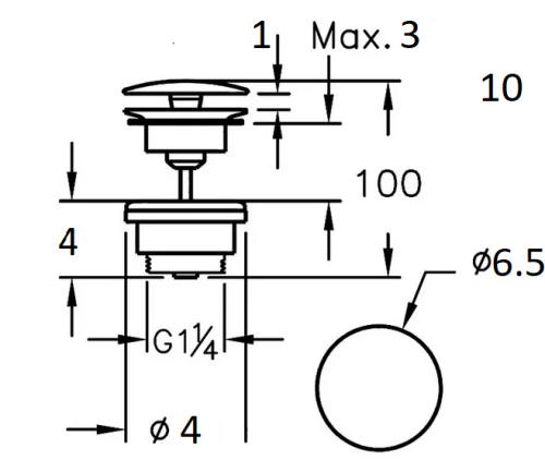 Донный клапан для раковины CeramaLux RD036 хром - фото 2