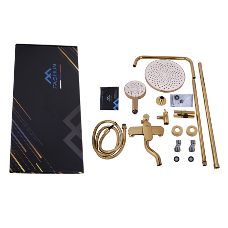Душевая стойка Fashun A2485-35 настенная цвет золото