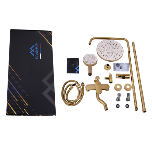 Душевая стойка Fashun A2485-35 настенная цвет золото - фото 4