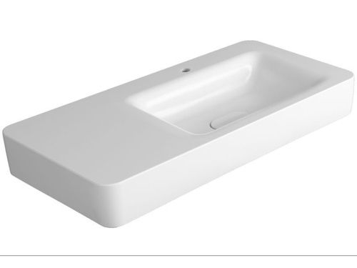 Раковина из сантехнического фаянса Simas HE 12 bia 100х50 подвесная цвет белый