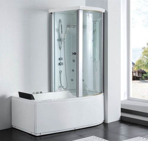 Ванна акриловая гидромассажная Gemy G8040 B R 170х85 пристенная асимметричная с каркасом - фото 2