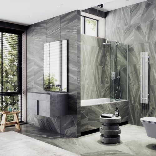 Душевая шторка на ванну Maybah Glass MGV-62-1ш 40х140 стекло прозрачное профиль белый ориентация универсальная - фото 2