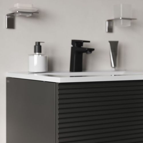 Тумба с раковиной Iddis Bild BIL60G0i95K 60х50 подвесная цвет серый - фото 5