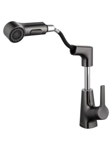 Смеситель Wonzon & Woghand WW-121B108-BGG на раковину серый - фото 2