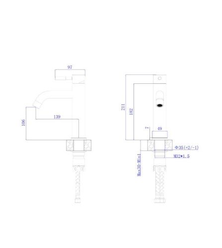Смеситель Rush Melos SUS1101-11Black на раковину черный - фото 2