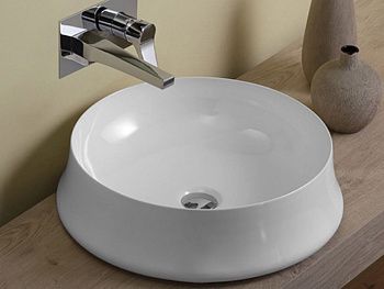 Раковина из сантехнического фаянса Simas SH 01 50х50 накладная цвет белый