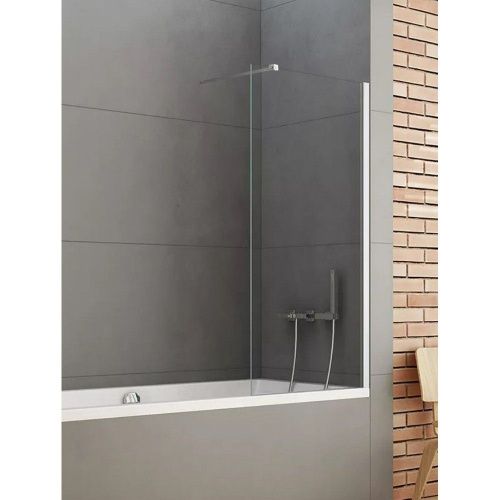 Душевая шторка на ванну New Trendy NEW SOLEO Chrome P-0076-WP 100х140 стекло прозрачное профиль хром ориентация универсальная - фото 2