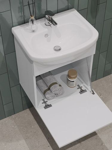 Тумба с раковиной Orange Лайт LRA-45TUW+RA 50х40 цвет белый - фото 3