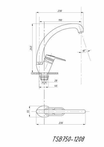 Смеситель для кухни TSARSBERG TSB-750-1208 на мойку хром - фото 4