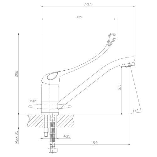Смеситель Rossinka Y Y35-25 на раковину хром - фото 2