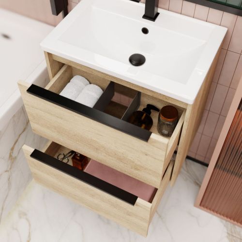 Тумба с раковиной La Fenice TESORO NFNC-01-TES-DNN-60-2-3-60 60х50 подвесная цвет коричневый - фото 4