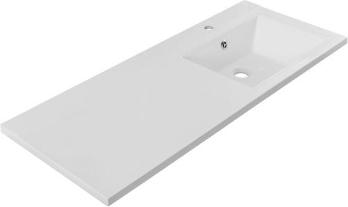 Раковина из искусственного камня Aquanet Персона 00168174 120х50 подвесная цвет белый 1 отверстие под смеситель - фото 2