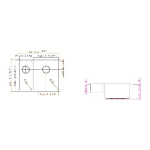 Кухонная мойка Grandex Aqua PROLINE 58 300208 60х45 цвет серый поверхность матовая - фото 3