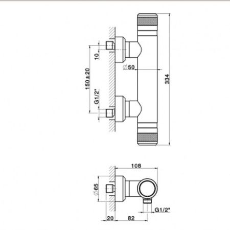 Смеситель для ванны Cisal Chronos CRТ2101021 Акция настенный хром с термостатом