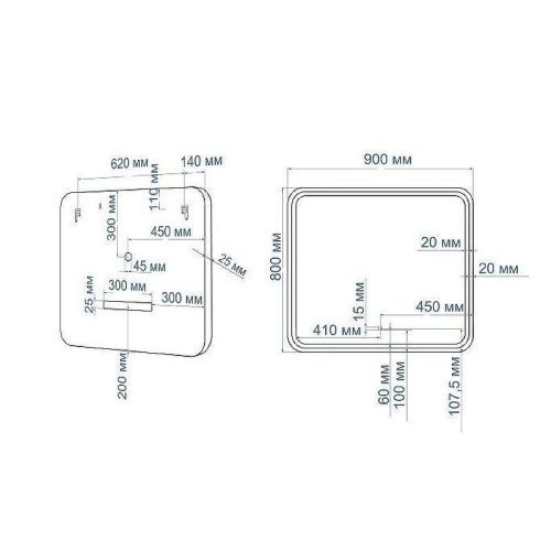 Зеркало с подсветкой Art&Max GENOVA AM-Gen-900-800-DS-F 90х80 подвесное - фото 4