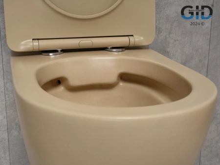 Унитаз подвесной Gid Convexo 62210Y бежевый с сиденьем микролифт безободковый смыв торнадо
