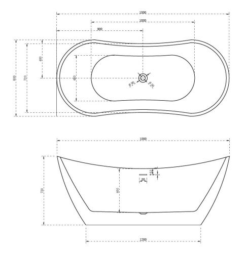 Ванна акриловая Abber AB9322 180х80 отдельностоящая овальная с каркасом - фото 3