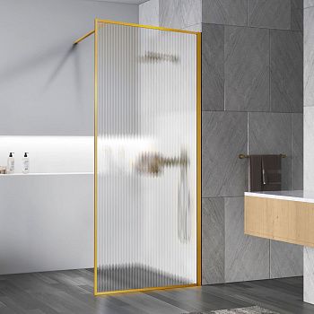 Душевая перегородка Vincea Walk in HP Art VSW-1HP120FLBG 120х200 стекло рифленое профиль золото