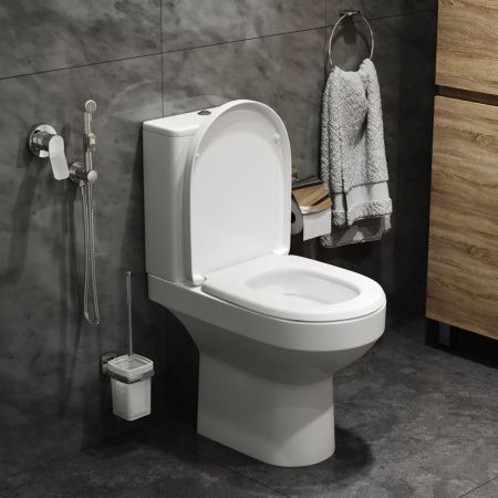 Комплект душевого уголка с поддоном с мебелью с унитазом с комплектом смесителей с душевым гарнитуром и аксессуарами Am.Pm Gem UK91SA стекло прозрачное профиль хром