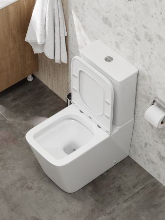 Унитаз напольный с бачком Teymi Helmi T40327 белый с сиденьем микролифт безободковый каскадный смыв