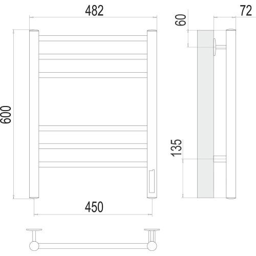 Полотенцесушитель электрический Terminus 4670078527462 50х60 белый - фото 3