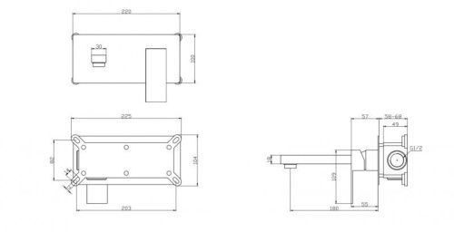 Смеситель для раковины BelBagno ROMANO ROM-BLM-CRM встраиваемый в стену хром - фото 2