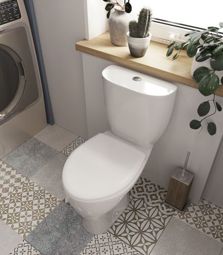 Унитаз-компакт напольный с бачком Santeri Воротынский 1P4035S0000BF белый с сиденьем каскадный смыв - фото 2