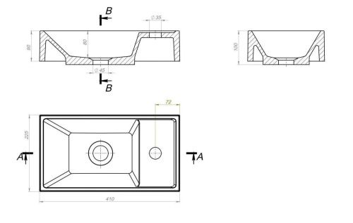 Раковина из искусственного камня Stella Polar Бриз SP-00001650 40х20 встраиваемая цвет белый - фото 3