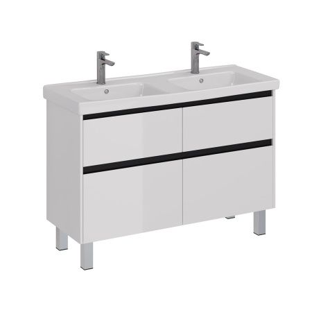 Тумба под раковину LeMark Combi LM03C125T-black 120х40 напольная цвет белый