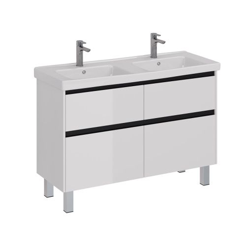 Тумба под раковину LeMark Combi LM03C125T-black 120х40 напольная цвет белый - фото 5