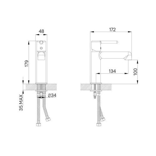 Смеситель IDDIS Aiger AIGMG00i01 на раковину золото - фото 4