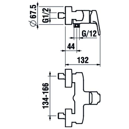 Смеситель для душа Laufen Citypro 3.3195.7.004.400.1 настенный хром