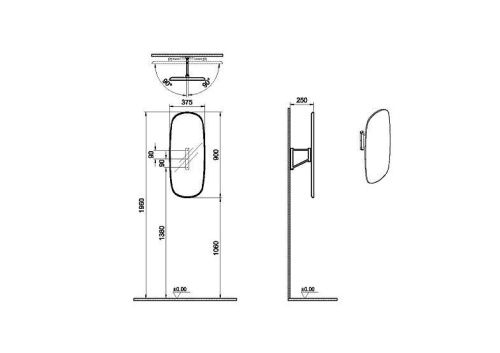 Зеркало Vitra Plural 64059 40х90 подвесное - фото 3